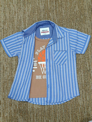 Light Blue Boys Double Shirt