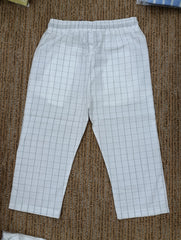 White Checkered Boys' Trousers