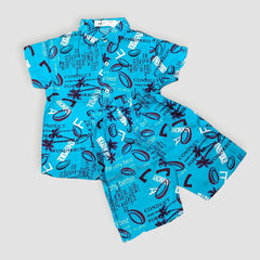 Boys Blue Textured Set