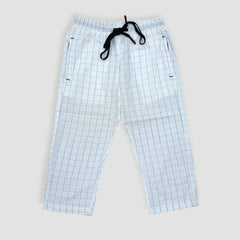 White Checkered Boys' Trousers